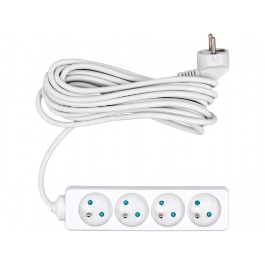 PRZEDŁUŻACZ ELEKTR./BIAŁY/ 4G Z/U 5M -zdjęcie numer 1