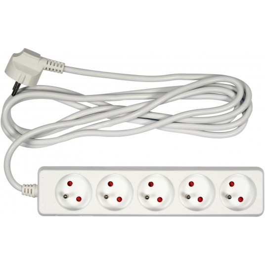 PRZEDŁUŻACZ ELEKTR./BIAŁY/ 5G Z/U 3M -zdjęcie numer 1