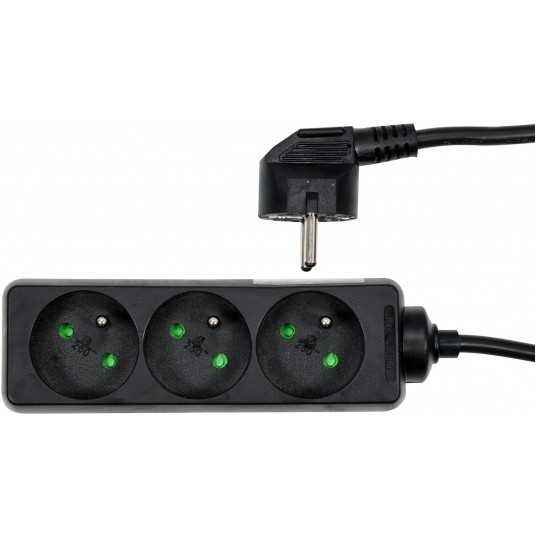 PRZEDŁUŻACZ ELEKTR./CZARNY/ 3G Z/U 3M -zdjęcie numer 1