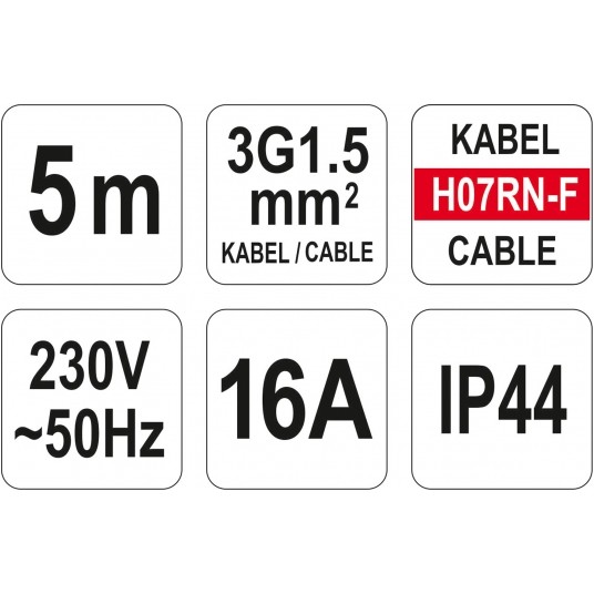 PRZEDŁUŻACZ IP44, 5M, 3G1,5MM -zdjęcie numer 5