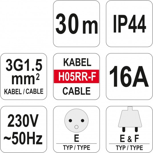 PRZEDŁUŻACZ W OSŁONIE GUMOWEJ 30M -zdjęcie numer 5
