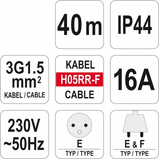 PRZEDŁUŻACZ W OSŁONIE GUMOWEJ 40M -zdjęcie numer 5