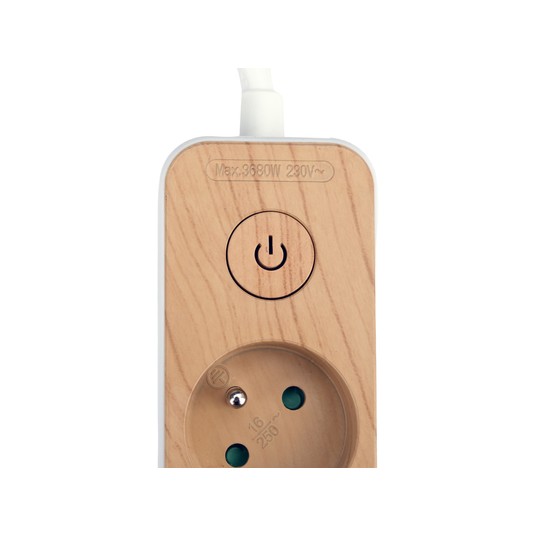 PRZEDŁUŻACZ Z USB DREWNO 3G Z/U 1,4M -zdjęcie numer 5