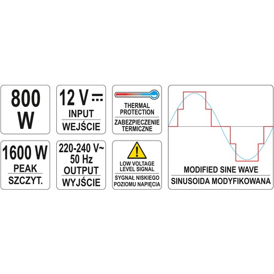 PRZETWORNICA NAPIĘCIA 12/230V 800W -zdjęcie numer 6