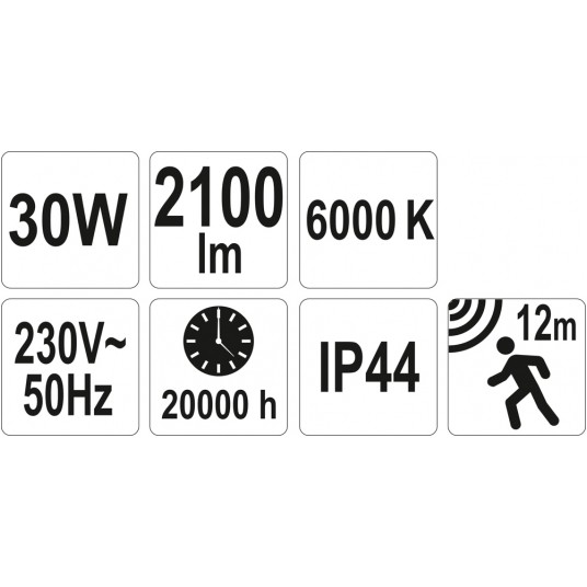 REFLEKTOR DIOD.30W 2100LM CZUJ. YATO -zdjęcie numer 7