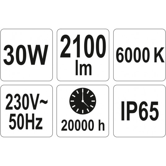 REFLEKTOR DIOD.30W 2100LM YATO -zdjęcie numer 8