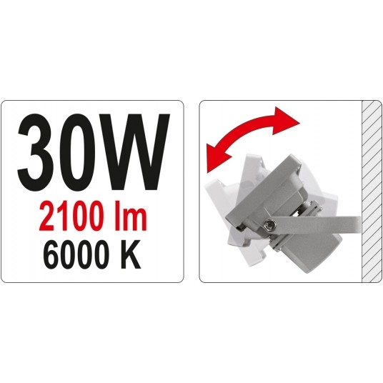 REFLEKTOR DIOD.30W 2100LM YATO -zdjęcie numer 6
