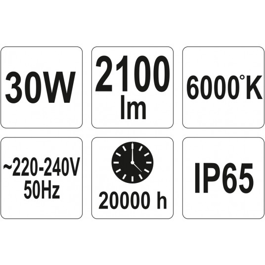 REFLEKTOR DIOD.30W 2100LM YATO -zdjęcie numer 7
