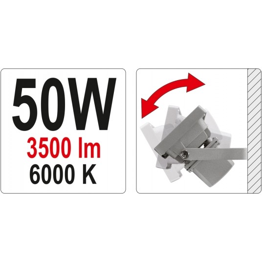 REFLEKTOR DIOD.50W 3500LM YATO -zdjęcie numer 6