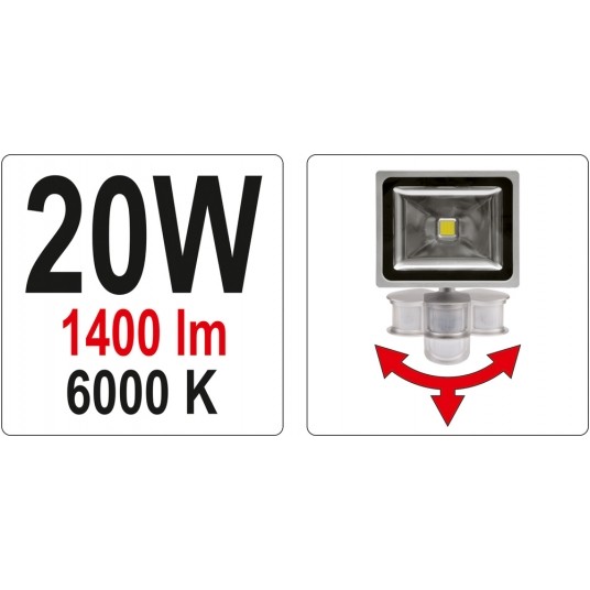 REFLEKTOR DIOD. Z CZUJN. RUCHU 20W -zdjęcie numer 5