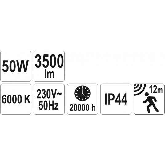 REFLEKTOR DIODOWY Z CZUJN. RUCHU 50W 3500LM YATO -zdjęcie numer 6