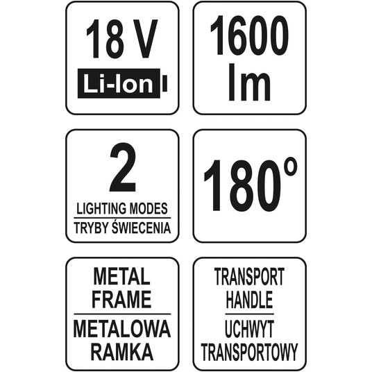 REFLEKTOR LED 18V 1600LM 20W - BODY -zdjęcie numer 8