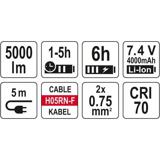 REFLEKTOR PRZENOŚNY 5000LM, SIECIOWY/AKU -zdjęcie numer 2