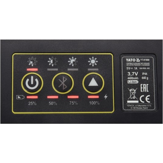 REFLEKTOR PRZENOŚNY,GŁOŚNIK 2X15W 2000LM -zdjęcie numer 3