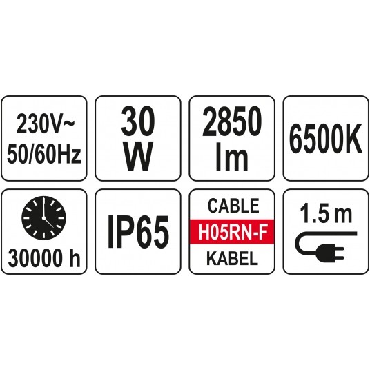REFLEKTOR PRZENOŚNY SMD LED 30W 2850LM -zdjęcie numer 5