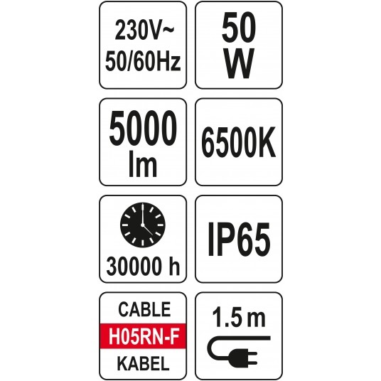 REFLEKTOR PRZENOŚNY SMD LED 50W 5000LM -zdjęcie numer 3