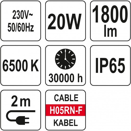 REFLEKTOR SMD LED ZE STOJ. 20W 1800LM -zdjęcie numer 4