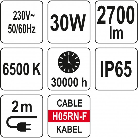 REFLEKTOR SMD LED ZE STOJ. 30W 2700LM -zdjęcie numer 4