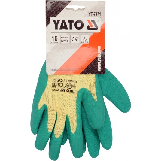 RĘKAWICE BAWEŁNA LATEX 10" YATO -zdjęcie numer 1