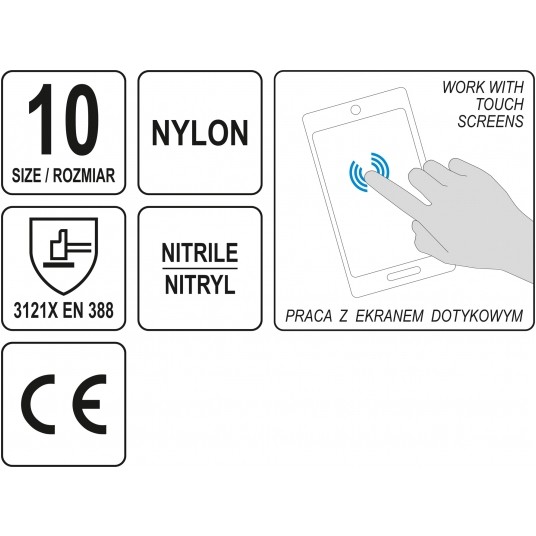 RĘKAWICE OCHR. Z OBSŁ. SMART. NITR R.10 -zdjęcie numer 4