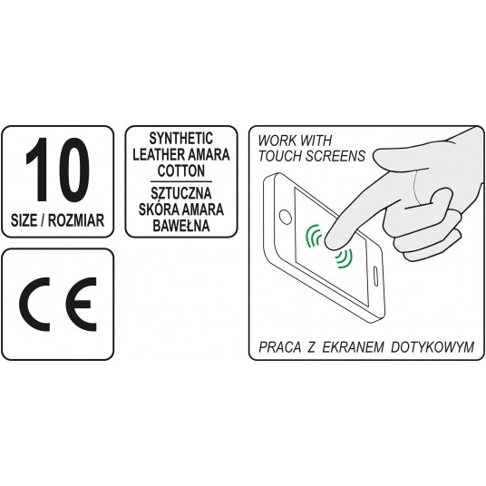 RĘKAWICE ROB. AMARA ZE WZMOC. ROZM 10 -zdjęcie numer 4