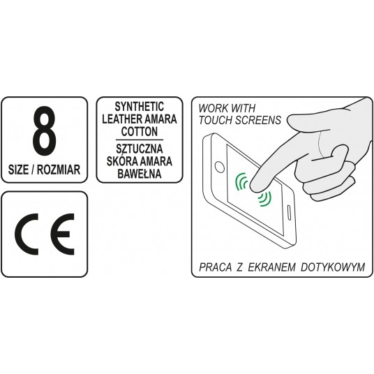 RĘKAWICE ROBOCZE AMARA ROZM. 8 -zdjęcie numer 10