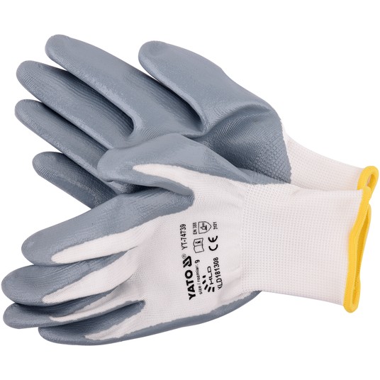 RĘKAWICE ROBOCZE NYLON/NITR. BIAŁE 9 -zdjęcie numer 1