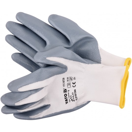 RĘKAWICE ROBOCZE NYLON/NITR. BIAŁE 9 -zdjęcie numer 1