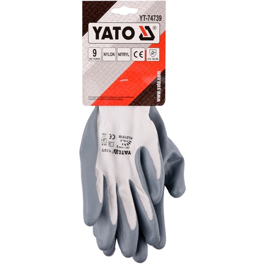 RĘKAWICE ROBOCZE NYLON/NITR. BIAŁE 9 -zdjęcie numer 7
