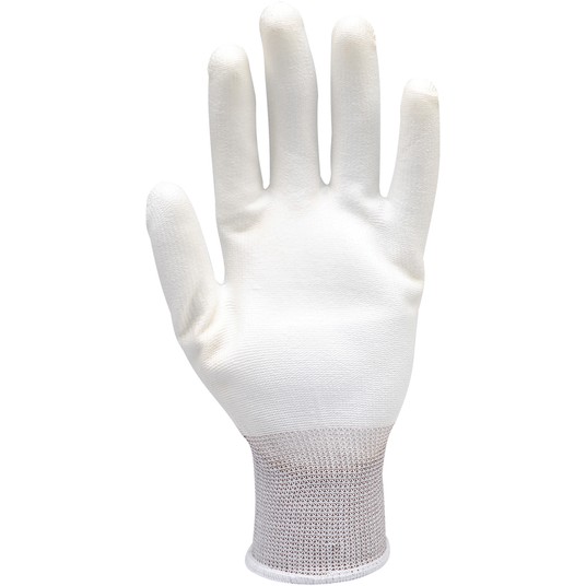 RĘKAWICE ROBOCZE NYLON/PU BIAŁE 10 -zdjęcie numer 4