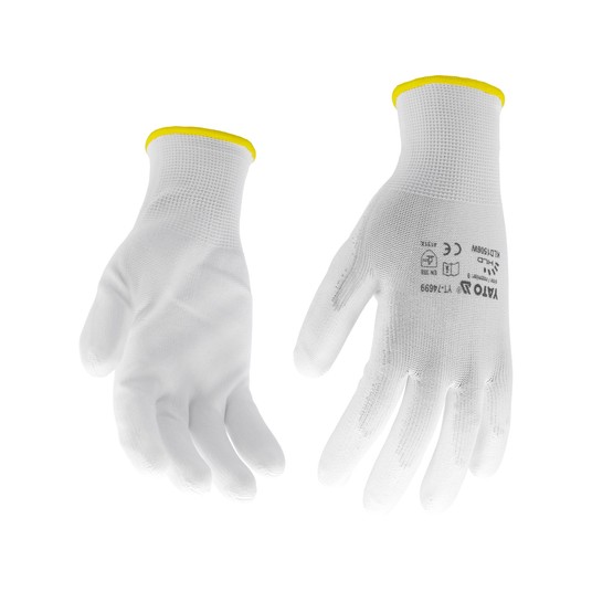 RĘKAWICE ROBOCZE NYLON/PU BIAŁE 9 -zdjęcie numer 2