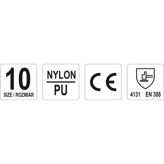 RĘKAWICE ROBOCZE NYLON/PU CZARNE 10 -zdjęcie numer 4