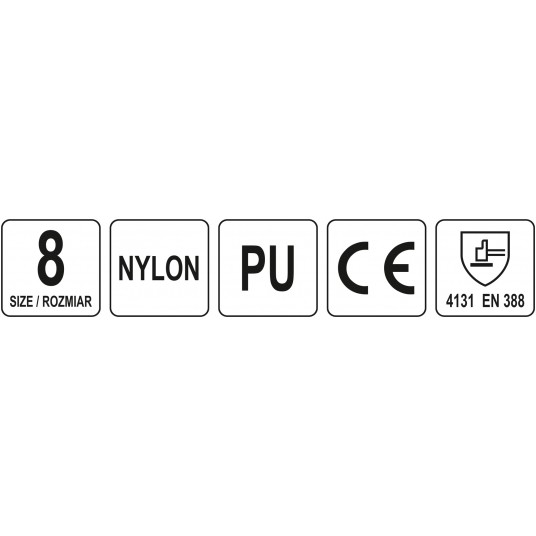 RĘKAWICE ROBOCZE NYLON/PU CZARNE 8 -zdjęcie numer 9