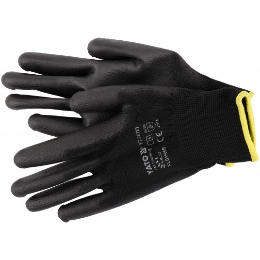 RĘKAWICE ROBOCZE NYLON/PU CZARNE 9 -zdjęcie numer 1