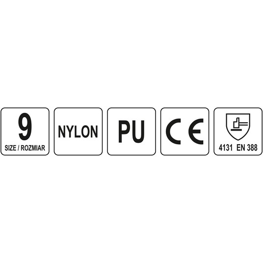 RĘKAWICE ROBOCZE NYLON/PU CZARNE 9 -zdjęcie numer 4