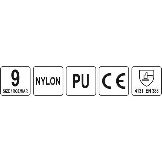 RĘKAWICE ROBOCZE NYLON/PU CZARNE 9 -zdjęcie numer 4