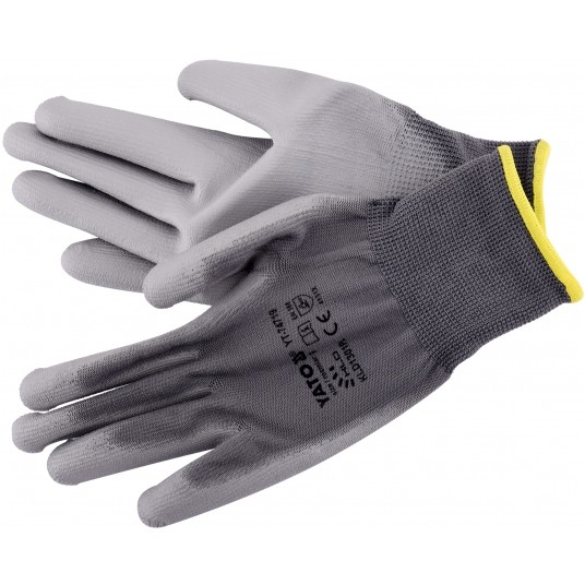 RĘKAWICE ROBOCZE POLIESTER/PU SZARE 9 -zdjęcie numer 1