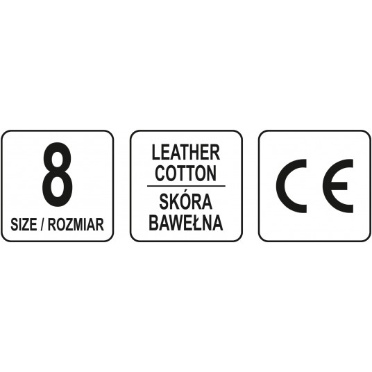 RĘKAWICE ROBOCZE SKÓRA ROZM. 8 CZARNE -zdjęcie numer 8