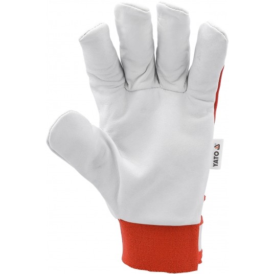 RĘKAWICE ROBOCZE SKÓRA ROZM. 8 CZERWONE -zdjęcie numer 4