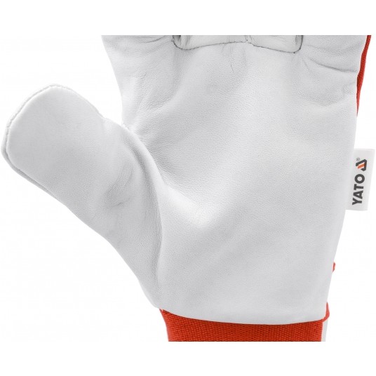 RĘKAWICE ROBOCZE SKÓRA ROZM. 8 CZERWONE -zdjęcie numer 6