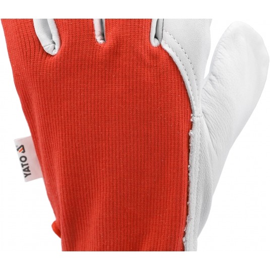 RĘKAWICE ROBOCZE SKÓRA ROZM. 8 CZERWONE -zdjęcie numer 5