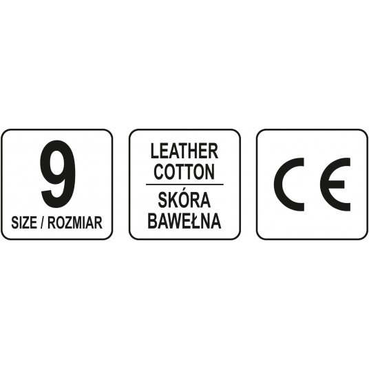 RĘKAWICE ROBOCZE SKÓRA ROZM. 9 CZARNE -zdjęcie numer 3