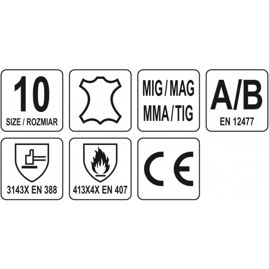RĘKAWICE SPAWALNICZE POLIMEROWA NIĆ R.10 -zdjęcie numer 4