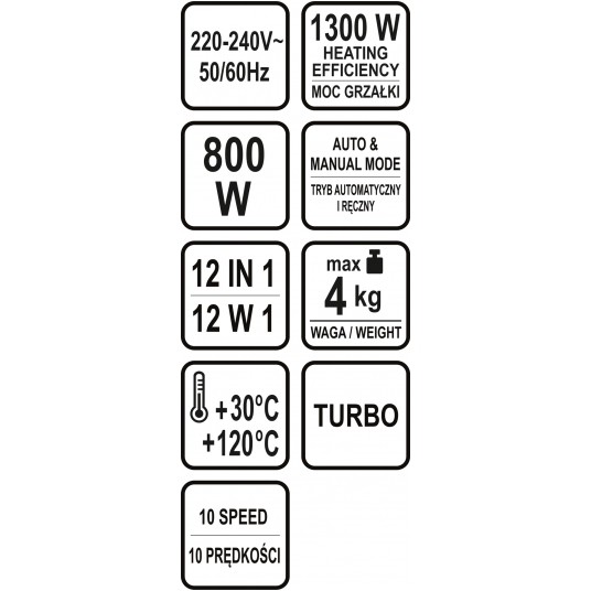ROBOT KUCHENNY WIELOFUNKCYJNY 12W1 800W -zdjęcie numer 5