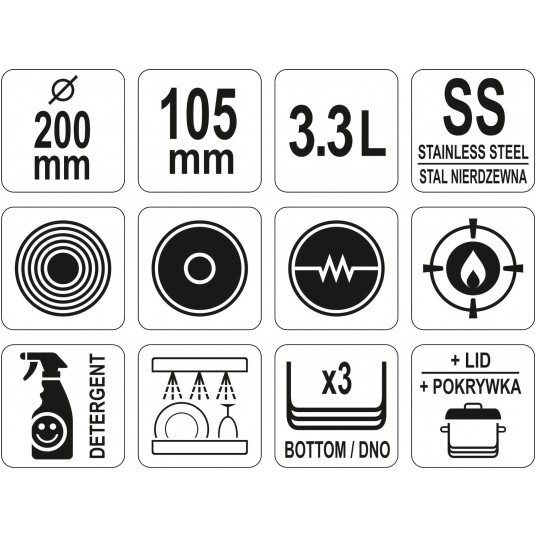 RONDEL Z POKRYWKĄ SS 20x10,5CM 3,3L -zdjęcie numer 3