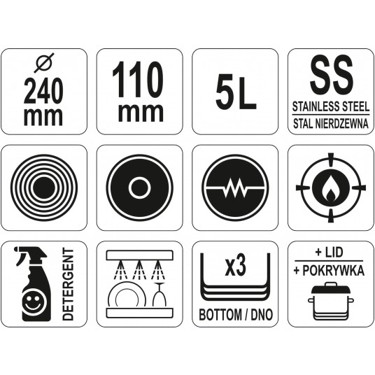 RONDEL Z POKRYWKĄ SS 24x11CM 5L -zdjęcie numer 3