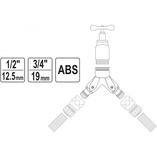 ROZDZIELACZ PODWÓJNY PRZYŁ. 1/2" 3/4" -zdjęcie numer 3