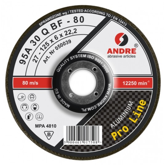 ŚCIERNICA 27 125X6X22.2 95A 30QBF-80 ALUMINIUM -zdjęcie numer 1