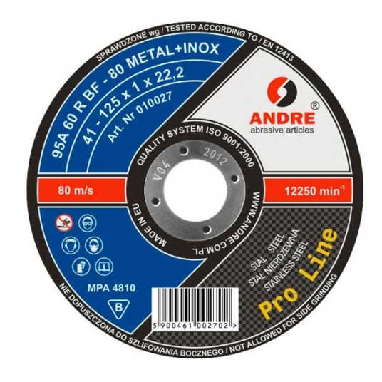ŚCIERNICA 41 - 125 X 1,0 X 22,23 95A60RBF - 80 MET -zdjęcie numer 1