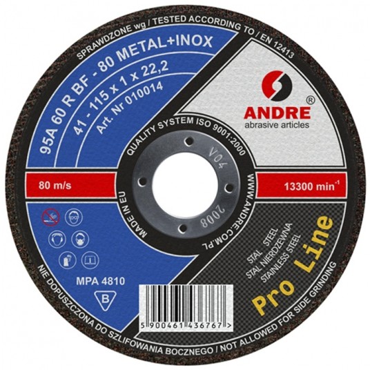 ŚCIERNICA 41 150x1,6x22,2 95A46R BF-80 METAL/INOX -zdjęcie numer 1